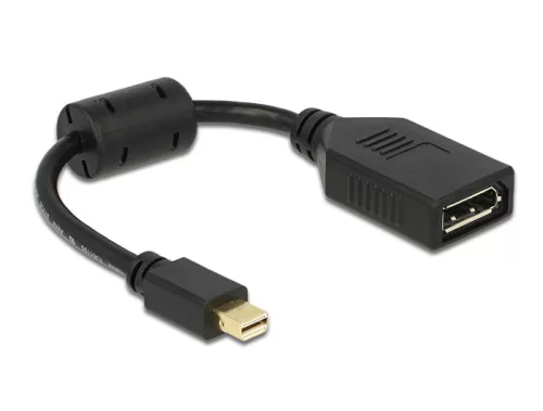 Delock Adapter mini DisplayPort 1.2-dugós csatlakozó > DisplayPort-csatlakozóhüvely 4K fekete (DL-65554)