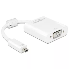   Delock Adapter HDMI Micro-D dugó > VGA hüvely audióval fehér (DL-65557)