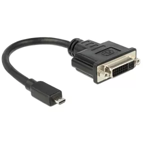   Delock HDMI mikro-D dugó - DVI 24+5 pol. aljzat átalakító, 20 cm kábel (DL-65563)