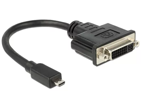 Delock HDMI mikro-D dugó - DVI 24+5 pol. aljzat átalakító, 20 cm kábel (DL-65563)