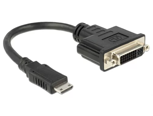 Delock HDMI mini-C dugó - DVI 24+5 pol. aljzat átalakító, 20 cm kábel (DL-65564)