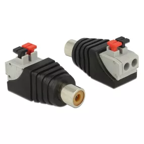   Delock adapter RCA aljzat - 2 pol. nyomógombos sorkapocs (DL-65565)