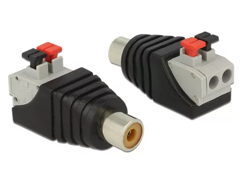Delock adapter RCA aljzat - 2 pol. nyomógombos sorkapocs (DL-65565)
