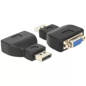   Delock Adapter Displayport-dugós csatlakozó > VGA-csatlakozóhüvely fekete (DL-65567)
