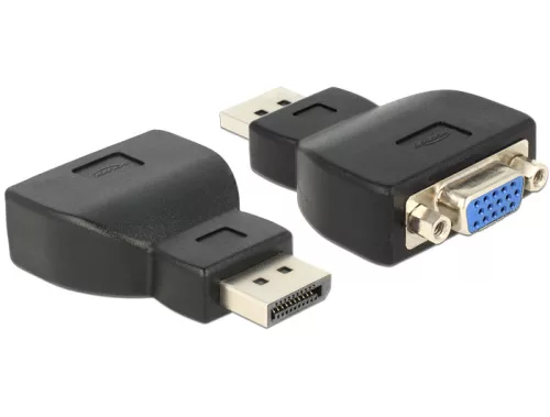Delock Adapter Displayport-dugós csatlakozó > VGA-csatlakozóhüvely fekete (DL-65567)