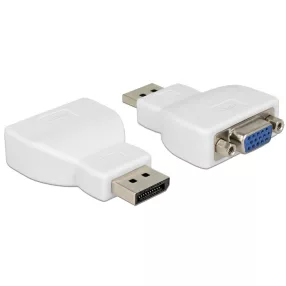   Delock Adapter Displayport-dugós csatlakozó > VGA-csatlakozóhüvely fehér (DL-65568)