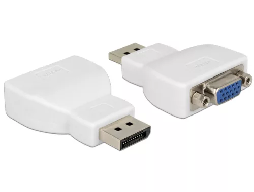 Delock Adapter Displayport-dugós csatlakozó > VGA-csatlakozóhüvely fehér (DL-65568)