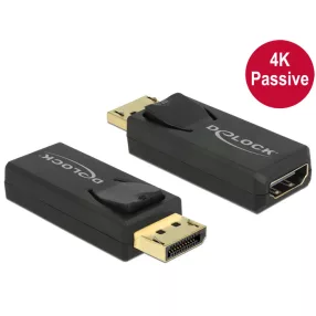   Delock Adapter Displayport 1.2-dugós csatlakozó > HDMI-csatlakozóhüvely 4K passzív, fekete (DL-65571)