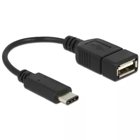   Delock Adapterkábel USB Type-C 2.0 dugó > USB 2.0 A típusú hüvely 15 cm fekete (DL-65579)