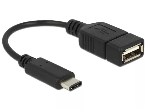 Delock Adapterkábel USB Type-C 2.0 dugó > USB 2.0 A típusú hüvely 15 cm fekete (DL-65579)