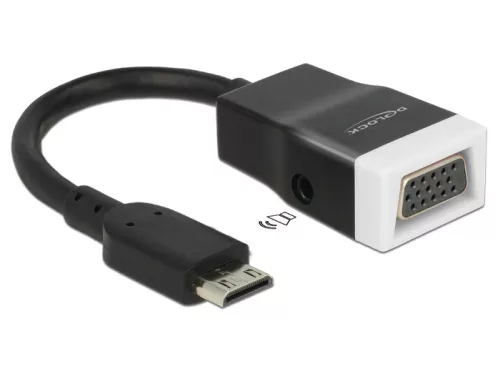 Delock Adapter HDMI-mini C dugó > VGA hüvely audióval (DL-65588)