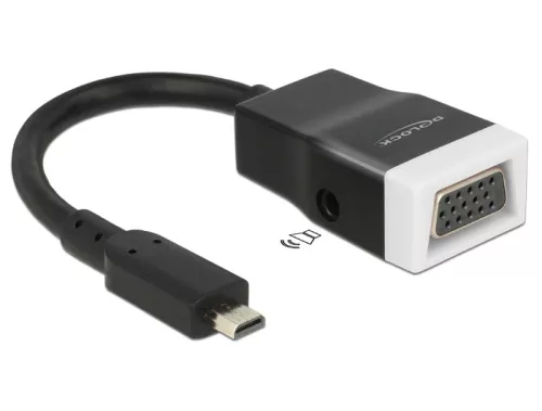 Delock Adapter HDMI-micro D dugó > VGA hüvely audióval (DL-65589)