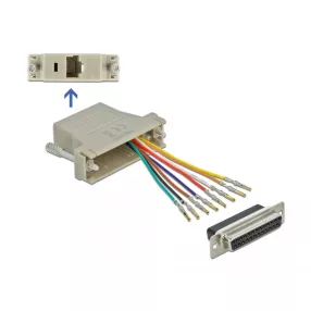   Delock Szürke Sub-D 25-tűs anya   RJ45 anya összekötő adapter (DL-65600)