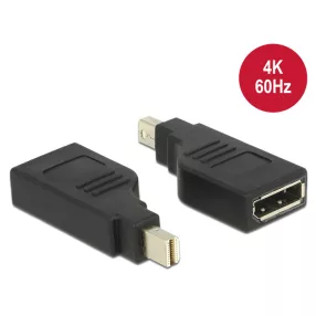   Delock Adapter, mini Displayport 1.2-es csatlakozódugó > Displayport-csatlakozóhüvely, 4K, 90 fokban (DL-65626)