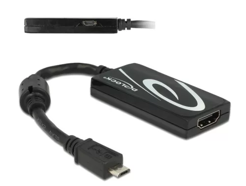Delock MHL 3.0-s adapter > Nagysebességű HDMI 4K Ultra-HD felbontással és RCP funkcióval Premium (DL-65643)