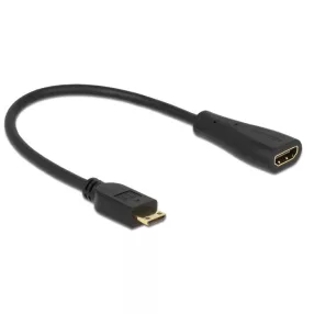   Delock kábel Gyors-sebességű HDMI Ethernettel Mini-C apa véggel > A anya (DL-65650)