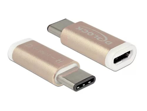 Delock adapter USB Type-C 2.0 apa (host) > USB 2.0 Micro-B anya (eszköz) réz színű (DL-65677)