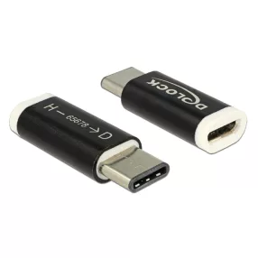   Delock Adapter USB 2.0 Micro-B anya > USB C típus 2.0 apa, fekete (DL-65678)