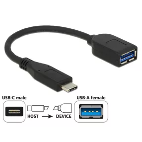   Delock adapter 10 Gbps (USB 3.1 Gen 2) USB Type-C apa > USB Type-A anya koaxiális fekete Prémium (DL-65684)
