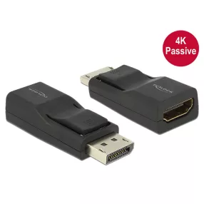   Delock Adapter Displayport 1.2-dugós csatlakozó > HDMI-csatlakozóhüvely 4K passzív, 3D, fekete (DL-65685)