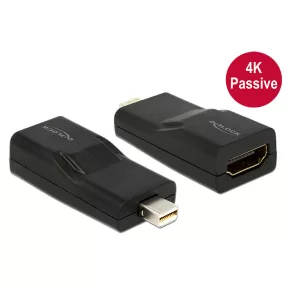   Delock Adapter mini Displayport 1.2-dugós csatlakozó > HDMI-csatlakozóhüvely 4K passzív, fekete (DL-65686)
