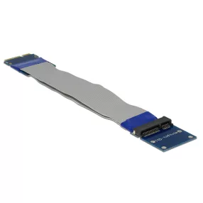   Delock Bővítő Mini PCI Express / mSATA csatlakozódugó > aljzatemelő kártya rugalmas kábellel (13 cm) (DL-65837)