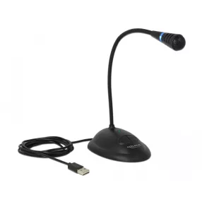   Delock Gégecsöves USB mikrofon talppal és némító, valamint be / ki kapcsoló gombbal (DL-65871)