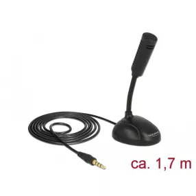   Delock mikrofon okostelefonhoz / tablethez állvánnyal 3,5 mm-es 4 pólusú sztereó jack (DL-65872)