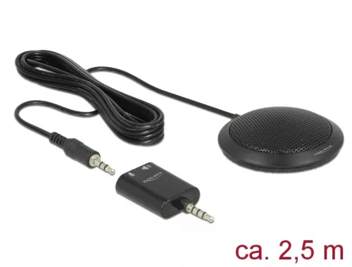Delock Asztali mikrofon konferenciára mindenirányú állíthatóság, 3,5 mm-es 3 dugós sztereó jack (DL-65873)