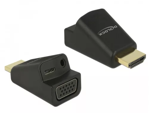 Delock Adapter HDMI-A dugó > VGA hüvely audióval (DL-65895)