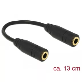   Delock Adapter Audio sztereó jack 3,5 mm-es, 4 pólusú anya > anya 13 cm (DL-65896)