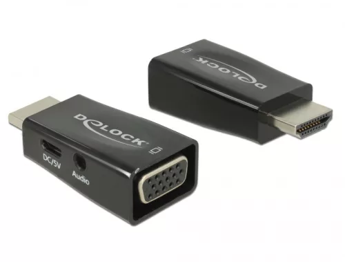 Delock Adapter HDMI-A dugó > VGA hüvely audióval (DL-65901)