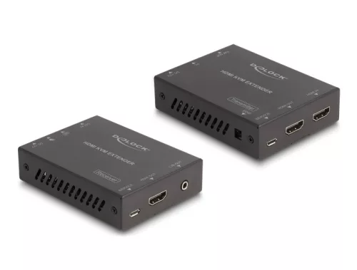 Delock HDMI KVM hosszabbító készlet Cat.6 kábelen keresztül 4K 60 Hz 70 m (DL-65957)