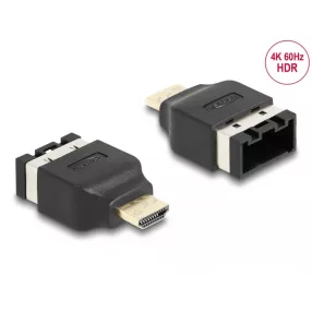   Delock HDMI autóipari adapter HDMI-E anya HDMI-A dugóhoz, 4K 60 Hz (DL-65963)