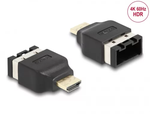Delock HDMI autóipari adapter HDMI-E anya HDMI-A dugóhoz, 4K 60 Hz (DL-65963)