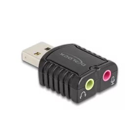   Delock Külső USB hangkártya 24 bit / 96 kHz Plug & Play mód Windows, MAC, Linux, Chrome operációs rendszerekhez (DL-65964)