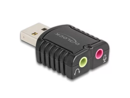 Delock Külső USB hangkártya 24 bit / 96 kHz Plug & Play mód Windows, MAC, Linux, Chrome operációs rendszerekhez (DL-65964)
