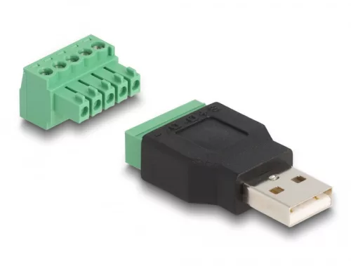 Delock USB 2.0 A-típusú apa - Terminal Block Adapter 2-rész (DL-65971)