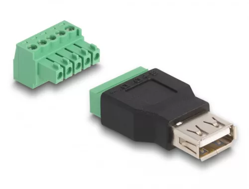 Delock USB 2.0 A-típusú anya - Terminal Block Adapter 2-rész (DL-65973)