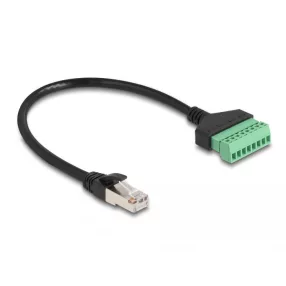   Delock RJ45 Kábel Cat.6 apa - Terminal Block Adapter 30 cm 2-rész (DL-65975)