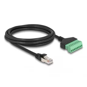   Delock RJ45 Kábel Cat.6 apa - Terminal Block Adapter 1 m 2-rész (DL-65977)