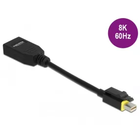   Delock Mini DisplayPort 1.4   DisplayPort adapter retesszel záró funkcióval 8K 60 Hz (DL-65978)