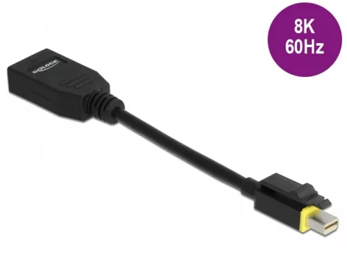 Delock Mini DisplayPort 1.4   DisplayPort adapter retesszel záró funkcióval 8K 60 Hz (DL-65978)