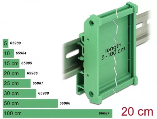 Delock Laprögzítő 20 cm hosszú DIN Rail-ekhez (DL-65986)