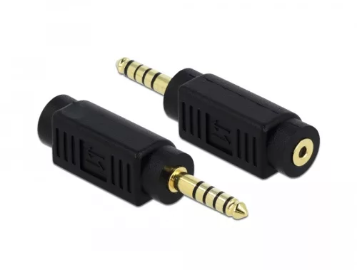 Delock 4,4 mm-es, 5 tűs sztereó jack apa   2,5 mm-es, 4 tűs sztereó jack anya átalakító (DL-65996)