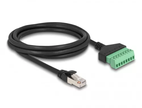 Delock RJ45 Kábel Cat.6 apa - Terminal Block Adapter 2 m 2-rész (DL-66041)