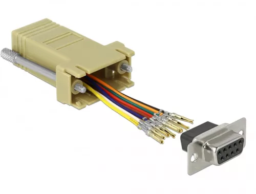 Delock Szürke Sub-D 9-tűs anya   RJ45 anya összekötő adapter (DL-66164)