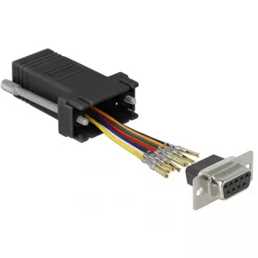  Delock Fekete Sub-D 9-tűs anya   RJ45 anya összekötő adapter (DL-66165)