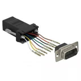   Delock Fekete Sub-D 9-tűs apa  RJ45 anya összekötő adapter (DL-66166)