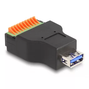   Delock USB 3.2 Gen 1 A-típusú anya - Terminal Block Adapter lenyomó gombbal (DL-66239)